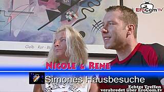 Real german couple experiments with mature mom's big boobs in steamy threesome casting interview