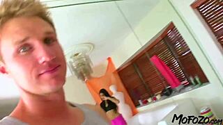 slim girl with small tits slurps daddy's monster cock deepthroat then takes sloppy facial cumshot rough