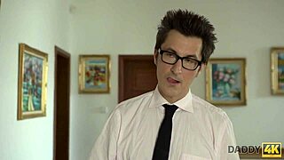 Daddy4k cutie teen 18+ rides old man's cock first time ever!