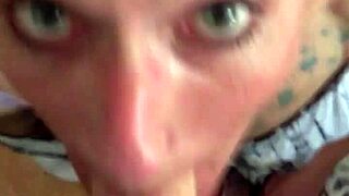 slut stares deepthroat contest sloppy cock suck pov rough