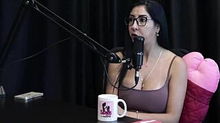 horny brazilian morena renatinha melo flashes perfect tits and wet pussy begging for cock on sheer red live