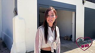 Hot brunette Sandrillon in lingerie gets hard fucked by eager stud