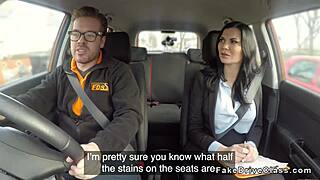 guy pounds pierced examiner's cunt hard in the car