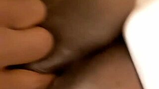 black ebony teases huge cock dildo fingering outdoors solo voyeur style