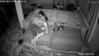 Security Cam Catches Husband Sucking Wife's Friend Pussy