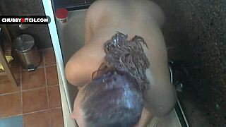 Chubby teen's fat soapy ass quivers as she cums explosively in bathtub!