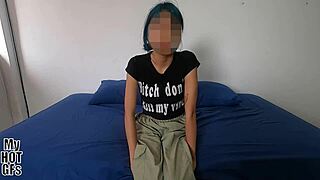 barely legal skinny latina jumps on cock right after casting interview