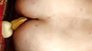 bhabhi SEDUCES her BIG ASS with DILDO, dirty talks during HOMEMADE DOGGYSTYLE FUCKING with MONSTER COCK