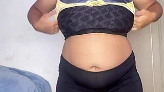 getting ready for cosplay con as varesa from genshin impact in sexy ebony bbw curvy costume