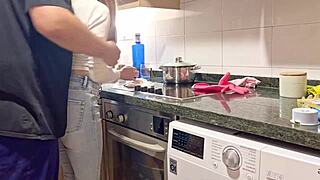 damn this cleaning girl in tight jeans gets me so horny i fuck her hard just how she likes it at her age 🔥🍑💦