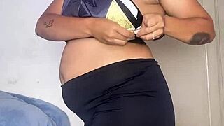 getting ready for cosplay con as varesa from genshin impact in sexy ebony bbw curvy costume