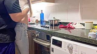 damn this cleaning girl in tight jeans gets me so horny i fuck her hard just how she likes it at her age 🔥🍑💦