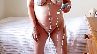 Tens machine zaps housewife nipples and arse for wild orgasms 😩🔥💦