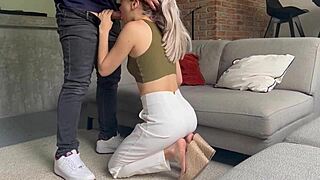 hot roommate fucks rough in dorm lobby with fat perverted roommate after drinks doggystyle creampie