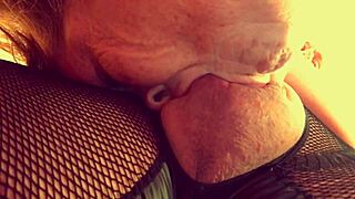 Granny Carmen Claus sucks cock in classic Christmas cosplay blowjob