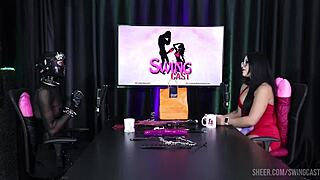 check out ramona 69 swinging with tifany rocha in sheer red lingerie