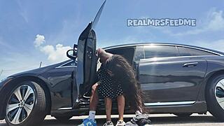 damn this big booty freak bitch rides cock so sloppy outdoors