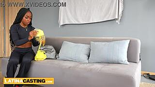 Yo latina ebony dancer shakes that ass in casting couch interview then submits to rough big cock domination for reggaeton gig