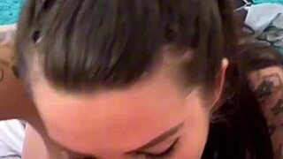 double blowjob from teen milf blonde brunette goes sloppy with rimjob cum swap in pov threesome... damn!!