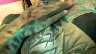 german goth punk slut strips lingerie teases shaved pussy with dildo dirty talk fingering skinny pierced tits riding cowgirl solo