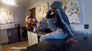 black college roommates get caught licking pussy in kitchen 😍👅