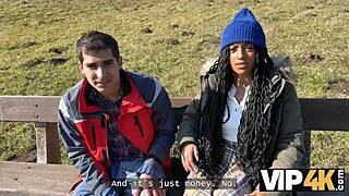 Stranger picks me up on street and pounds my ebony pussy hard in his car while cuckold boyfriend watches those big natural tits bounce!