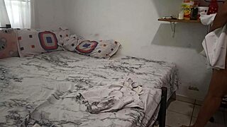 sexy chubby asian stepmom cleans room in thong for stepson