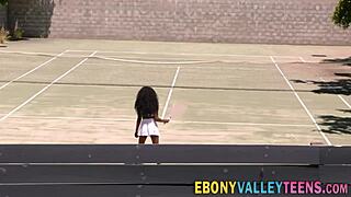 buxom black teen skank begs for big cock facial