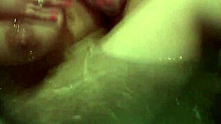 Blonde teen masturbates wildly then sucks throbbing cock in steamy bathtub