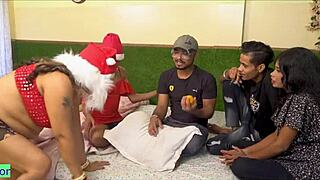 indian xmas party turns wild with wife swap anal creampies and group fucking everywhere