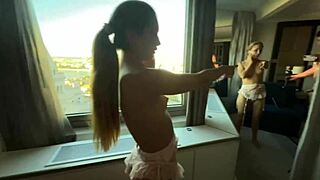 Babe Russian Brunette Deepthroats Huge Monster Cock Before Rough Doggystyle Cum In Mouth!