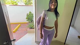 skinny brunette latina fucks boyfriend's brother-in-law homemade