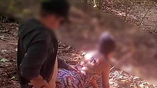 wife's young hubby watches her fuck stranger on trail doggy style 😈🍆💦