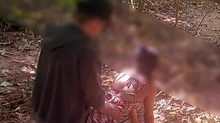 wife's young hubby watches her fuck stranger on trail doggy style 😈🍆💦