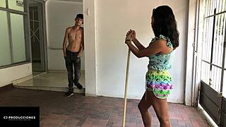 Skinny Colombian Teen Sucks Blowjob Before Anal Assfucking by Huge Hard Cock Vagina