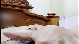 filipina wife locks bedroom door for steamy pov video call sex