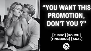 he pounds her wet pussy in the office for that promotion as her boss watches their real amateur moans and orgasms