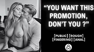 he pounds her wet pussy in the office for that promotion as her boss watches their real amateur moans and orgasms