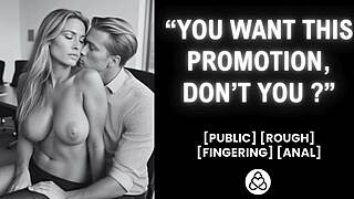 he pounds her wet pussy in the office for that promotion as her boss watches their real amateur moans and orgasms