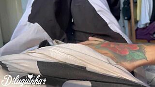 she left but i disturbed friend's wife flashing huge hairy pussy leading to squirting sex