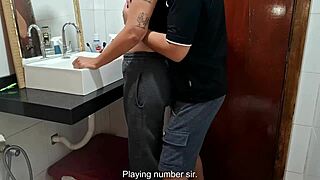 CAUGHT MAID BENT OVER IN BATHROOM FOR PUSSY LICKING! 😈👅🍑
