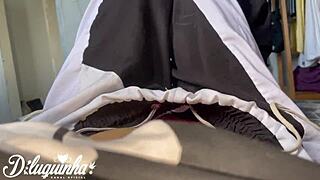 she left but i disturbed friend's wife flashing huge hairy pussy leading to squirting sex