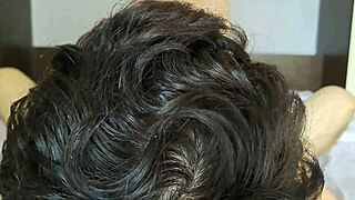 Masked girlfriend blows then reverse cowgirl rides colleague cock cumshot on big ass!