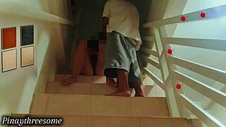 Girlfriend sneaks midnight blowjob while husband sleeps nearby in tight skirt