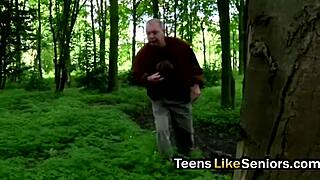 What happens when old guy meets tight teen outdoors for pounding?