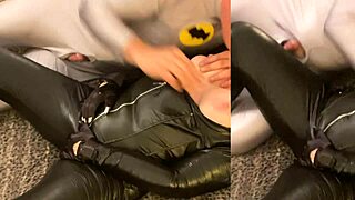 granny slips into bat costume for teasing foreplay and hot cum