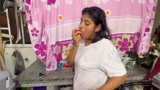 mexican 18yo stepdaughter strips bare fingers pussy first time on camera