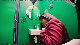 innocent student sneaks to gloryhole for secret cock sucking