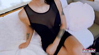 skinny busty tattooed cutie raven lane deepthroats big cock pussy slammed