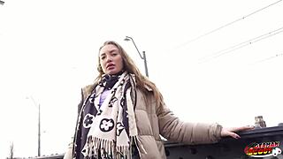 German scout seduces tall blonde Julia Maze to cheat with rough casting fuck 😈💦